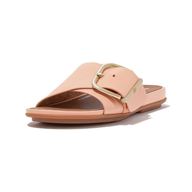 【FitFlop】GRACIE 大扣環調整式皮革涼鞋(裸色)