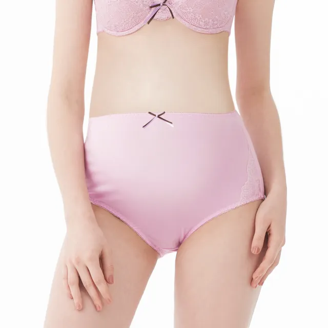 【Gennies 奇妮】哺乳內衣褲成套 唯美蕾絲軟鋼圈內衣 高腰內褲(孕婦內衣 上開扣 孕婦內褲 紫 A01B21)