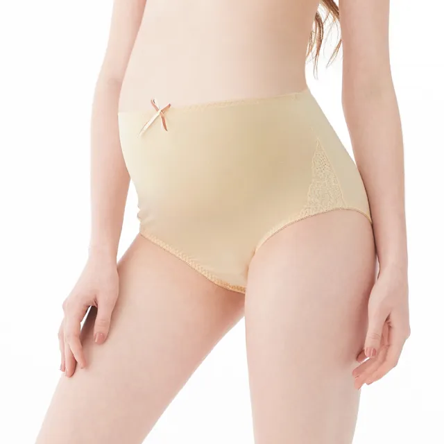 【Gennies 奇妮】哺乳內衣褲成套 唯美蕾絲軟鋼圈內衣 高腰內褲(孕婦內衣 上開扣 孕婦內褲 膚 A01B21)