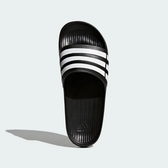 【adidas 愛迪達】Duramo Slide 拖鞋 男鞋 女鞋 黑 白 防水 全塑膠 運動拖鞋(G15890)