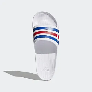 【adidas 愛迪達】Duramo Slide 拖鞋 男鞋 女鞋 白 藍 紅 防水 全塑膠 運動拖鞋(U43664)