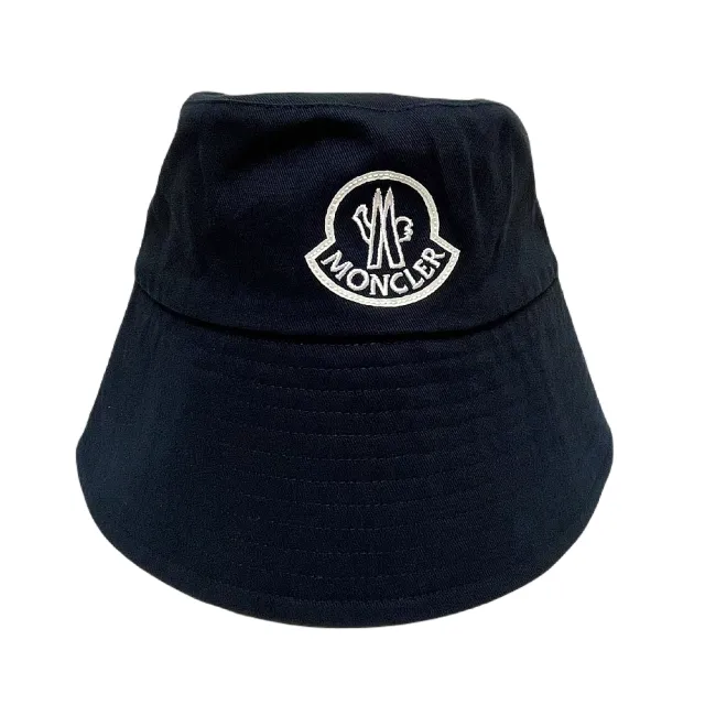 【MONCLER】品牌刺繡LOGO 漁夫帽-深藍色(M號)