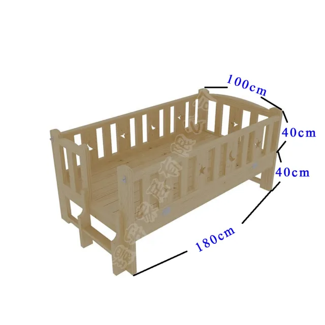 【HABABY】松木實木拼接床 長180寬100高40 四面有梯款(床邊床、嬰兒床、兒童床    B s)
