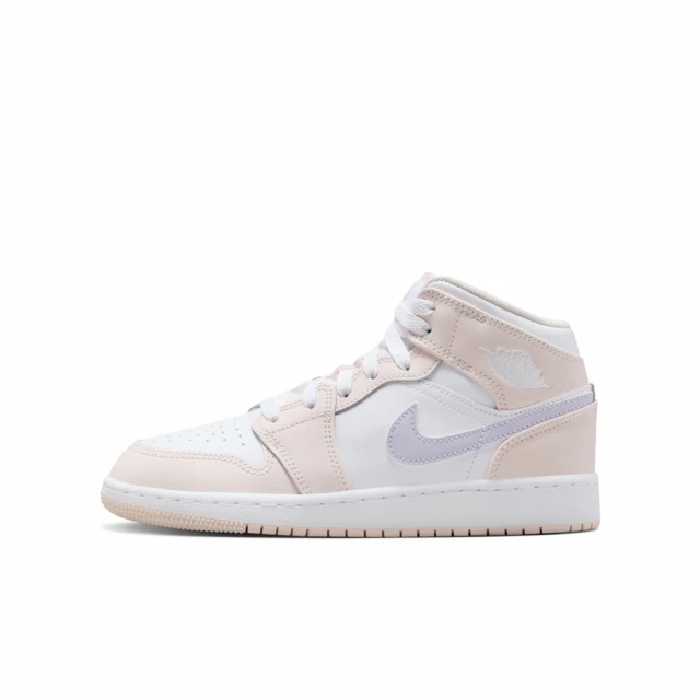 NIKE 耐吉 AIR JORDAN 1 MID GS 女童 大童 休閒鞋 白粉紫(FD8780601)