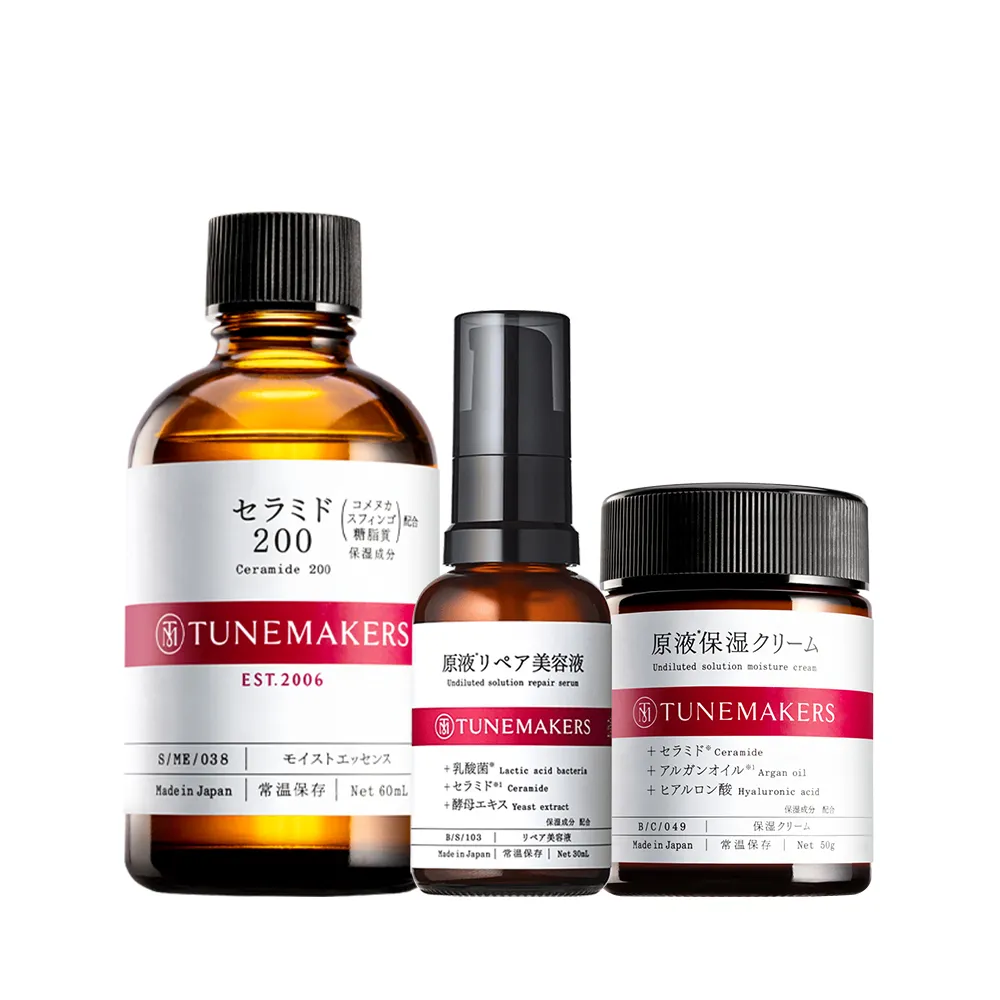 【TUNEMAKERS】渡美 保濕三神修護組(神經醯胺前導原液60ml+超導修護神經醯胺美容液30ml+原液保濕乳霜50g)