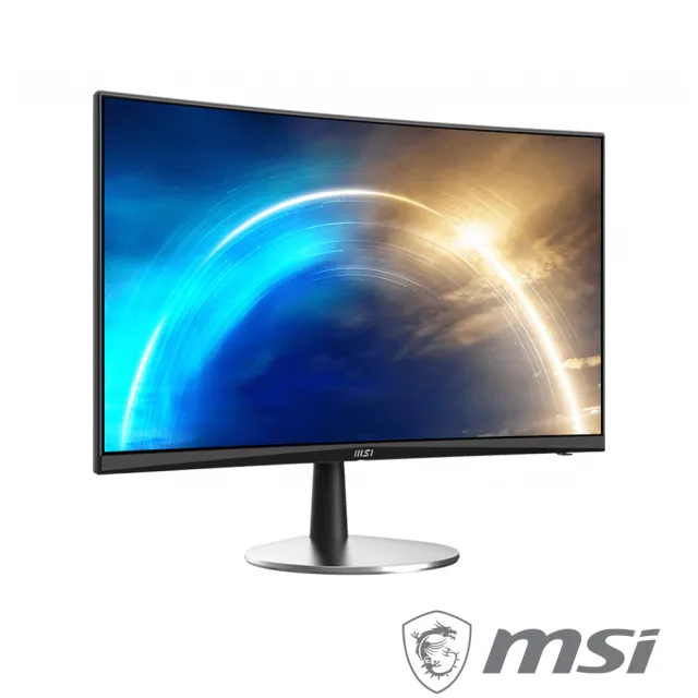 【MSI 微星】無線鍵鼠組★PRO MP242C 24型曲面美型螢幕(VA/FHD/1500R/內建喇叭/TUV護眼)