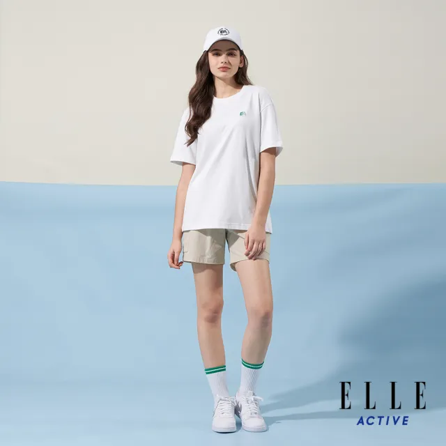 【ELLE ACTIVE】女款 四面彈休閒工裝短褲-淺卡其色(EA24M2W3002#81)