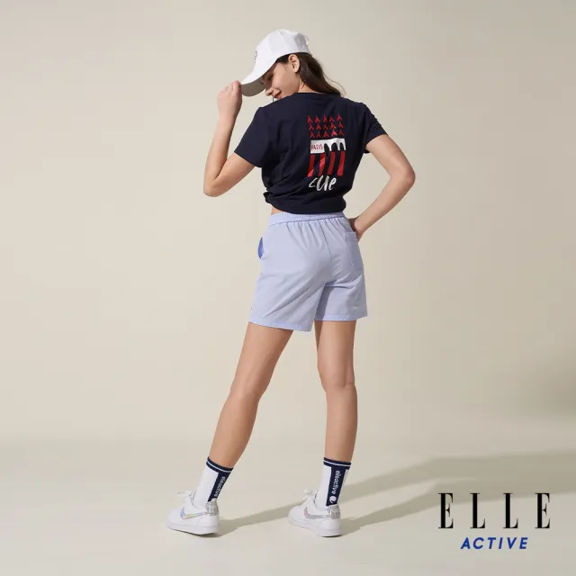 【ELLE ACTIVE】女款 四面彈休閒短褲-藍色(EA24M2W3001#25)