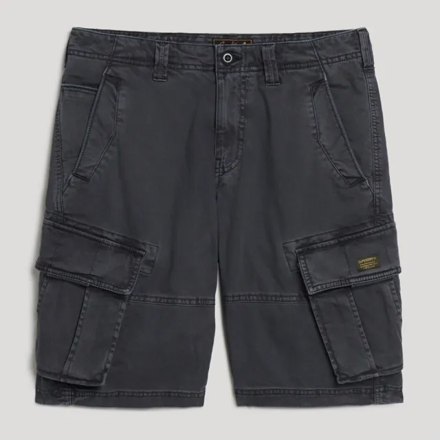 【Superdry】男裝 休閒短褲 工裝短褲 Core Cargo Short(板黑)