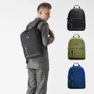 【MARSUS】交換禮物 MAJOR MODUS 系列 HUDSON  簡約通勤RFID防盜後背包15吋電腦包(黑/綠)