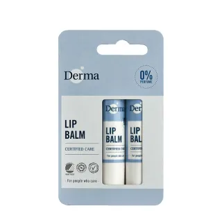 【Derma 丹麥德瑪】Derma 蜂蠟植萃護唇膏 4.8g -2入組(北歐白天鵝 歐盟有機認證 不做動物實驗)