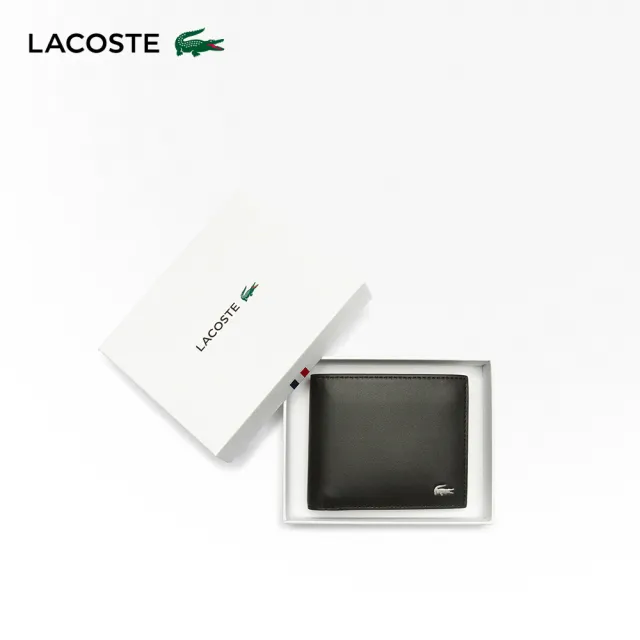 【LACOSTE】包款-男款FG皮革皮夾(雙11限定 1111 黑色)