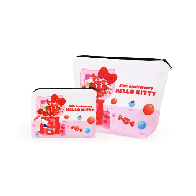 【Kiiwi O！官方直營】Hello Kitty 凱蒂貓聯名款．50th機能實用收納包組 多色選(凱蒂貓/實用/2入組/收納)