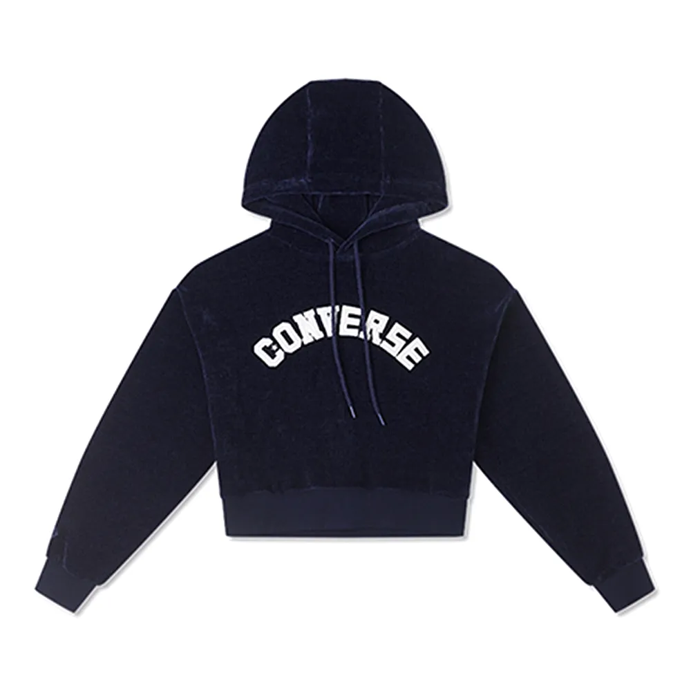 【CONVERSE】Essential Hoodie W 女款 深藍色 休閒 上衣 帽T 長袖 10026557-A02