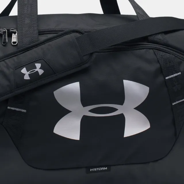 【UNDER ARMOUR】健身包 Undeniable 3 Medium Duffle Bag 黑銀 可調背帶 旅行袋 UA(1300213001)