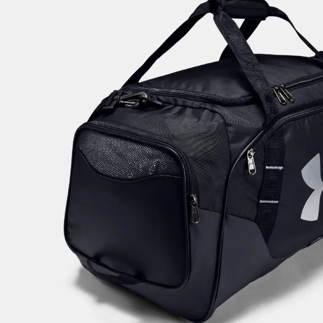 【UNDER ARMOUR】健身包 Undeniable 3 Medium Duffle Bag 黑銀 可調背帶 旅行袋 UA(1300213001)