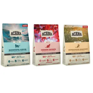 【ACANA】低GI愛貓配方 1.8kg 貓糧食 貓飼料 貓乾糧(豐盛魚獲貓、室內開胃貓、田園收穫貓)