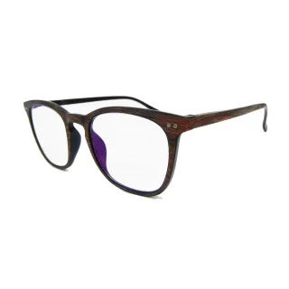 【MEGASOL】年輕文青大框中性木紋變色近視眼鏡(近視眼鏡/墨鏡BS001-WB)