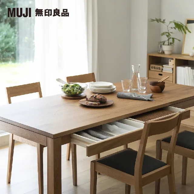 【MUJI 無印良品】木製椅/布面座/橡木(大型家具配送)