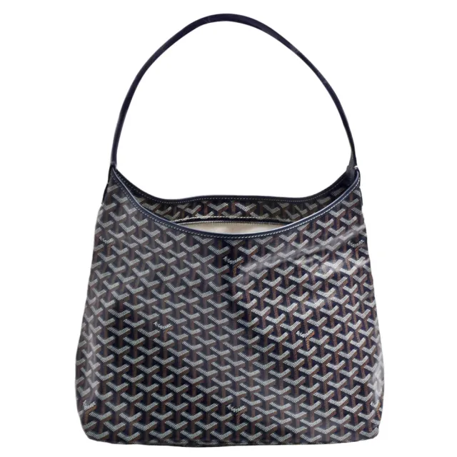 【GOYARD 高雅德】經典HOBO BAG系列印花防水帆布單肩背購物包(深藍色SAC-HOBO-BOHEME-PM-BLUE)