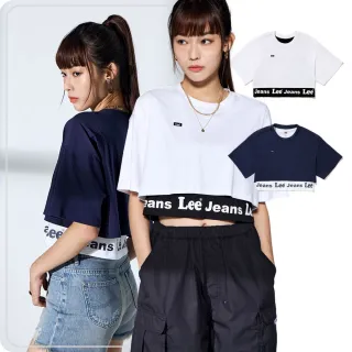 【Lee 官方旗艦】女裝 短袖T恤 / 兩件式 短版 標語  共2色 季節性版型(LB402068179 / LB402068K14)