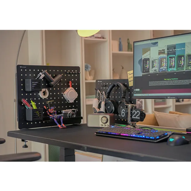 【Thermaltake 曜越】夾桌式拼接收納立架-大 DIY 52X57.5公分(GEA-GDP-DPLBLK-01)