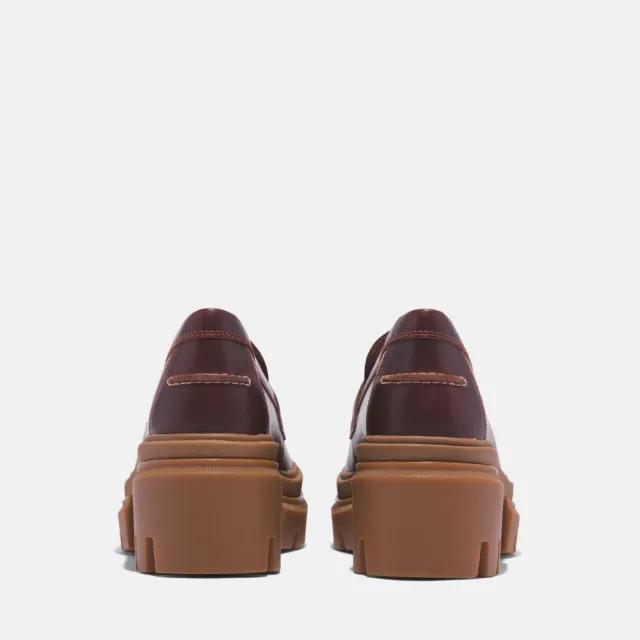 【Timberland】女款深棕色皮革休閒樂福鞋(A5P1UW01)