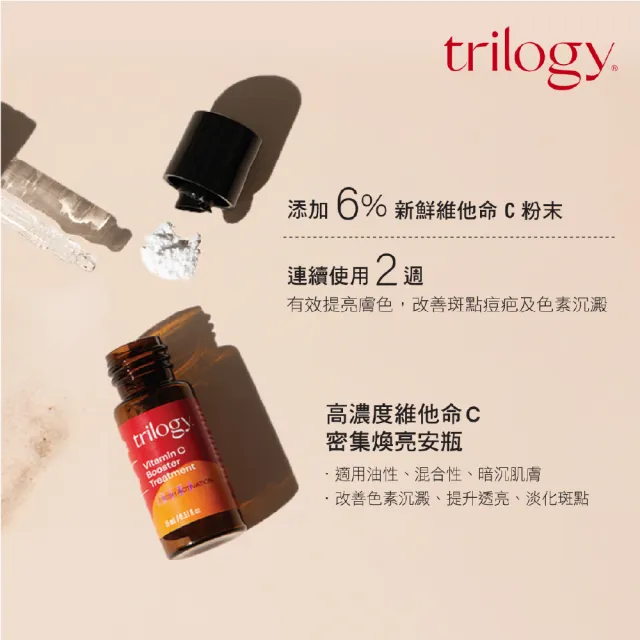 【紐西蘭Trilogy官方直營】高濃度維他命C密集煥亮安瓶 15ml(維他命C/亮白/急救安瓶)