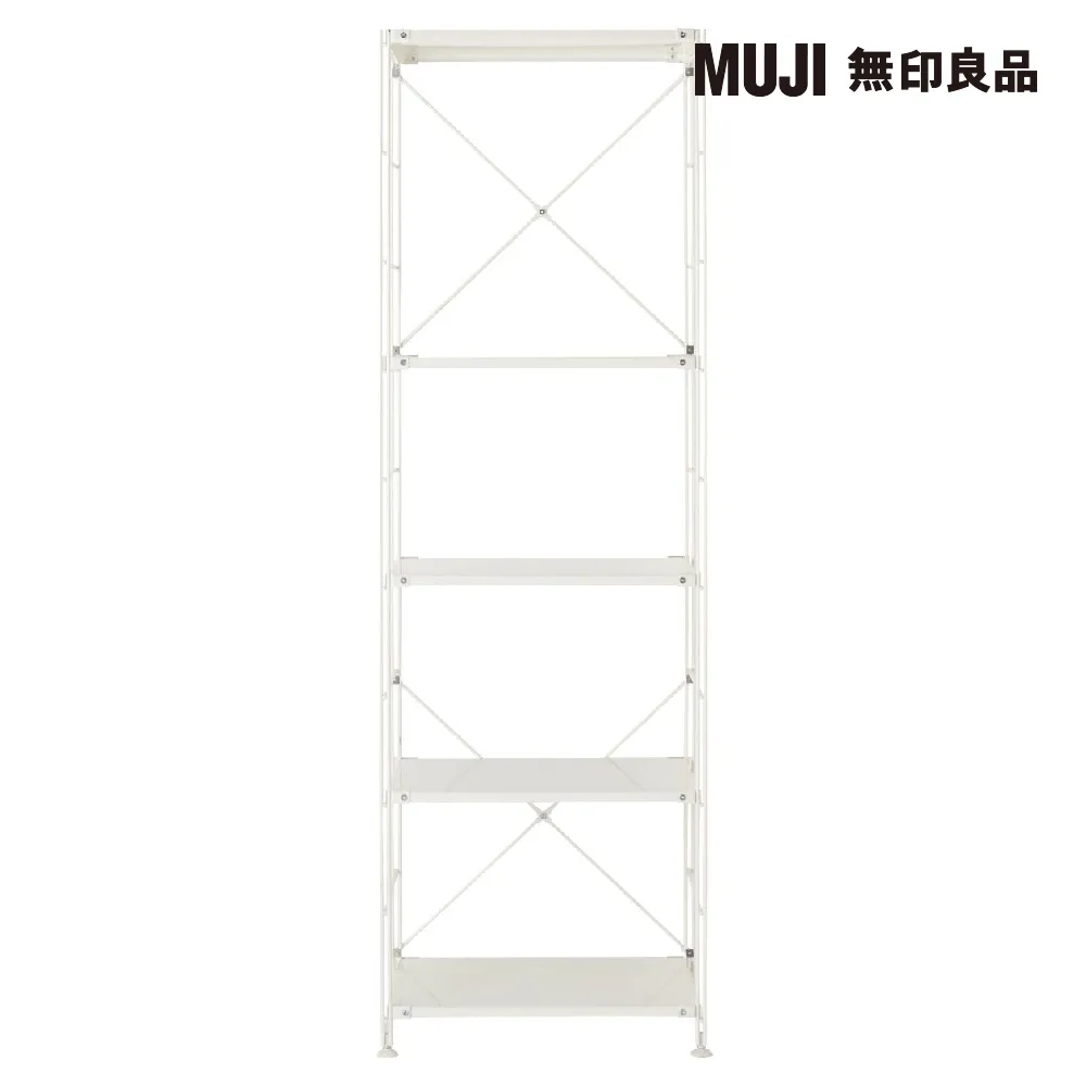 【MUJI 無印良品】SUS鋼製層架組/亮面淺灰/大(大型家具配送)