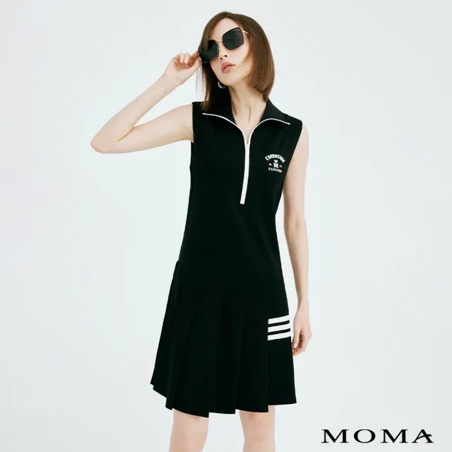【MOMA】美式學院背心洋裝(黑色)