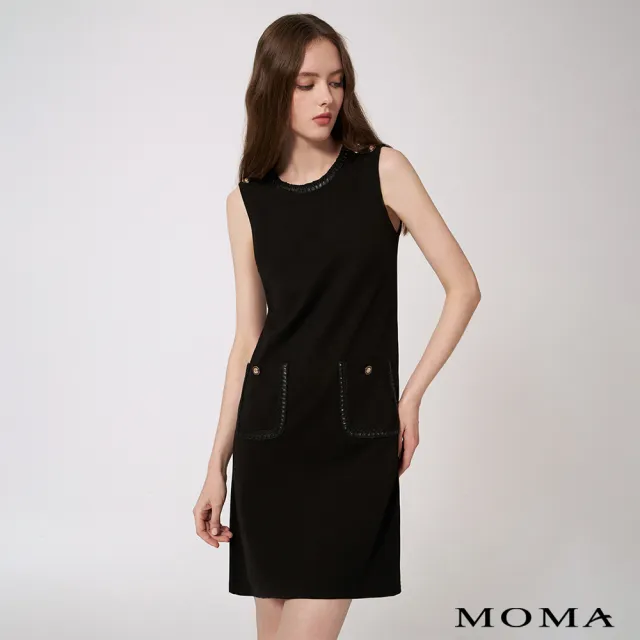 【MOMA】簡約小香風羅馬布洋裝(兩色)