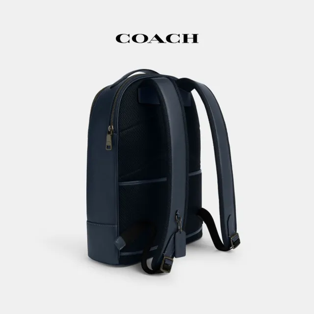 【COACH蔻馳官方直營】ETHAN經典Logo丹寧布雙肩包-青銅色硬體/丹寧色/午夜海軍藍色(CU548)