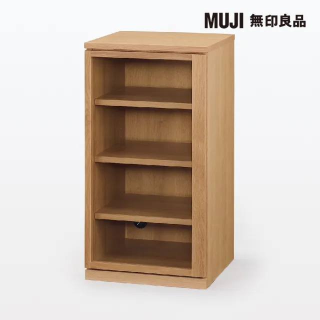 【MUJI 無印良品】橡木收納櫃/玻璃門/窄 寬44*深44*高83cm。商品重量：約27kg。(大型家具配送)