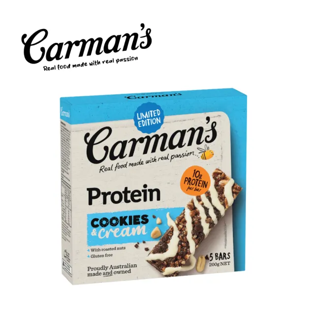 【澳洲 Carmans】可可餅乾大豆蛋白棒(5條/盒)