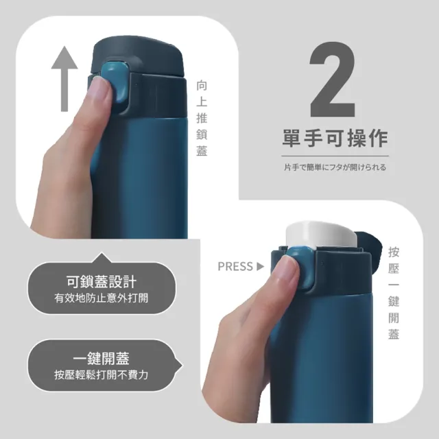 【FUJI-GRACE 日本富士雅麗】輕時尚316彈跳保溫瓶450ml(FJ-954)