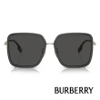 【BURBERRY 巴寶莉】大方框漸層色 太陽眼鏡(黑 金 灰鏡片#B3145D 110987)