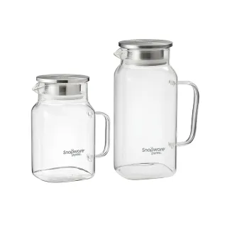 【CorelleBrands 康寧餐具】Snapware淨漾耐熱玻璃水壺l兩入組(1050ml+1550ml)