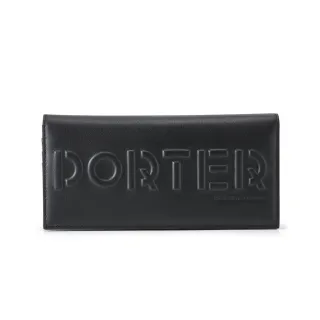 【PORTER INTERNATIONAL】時尚躍動ALPHA真皮長夾(黑)