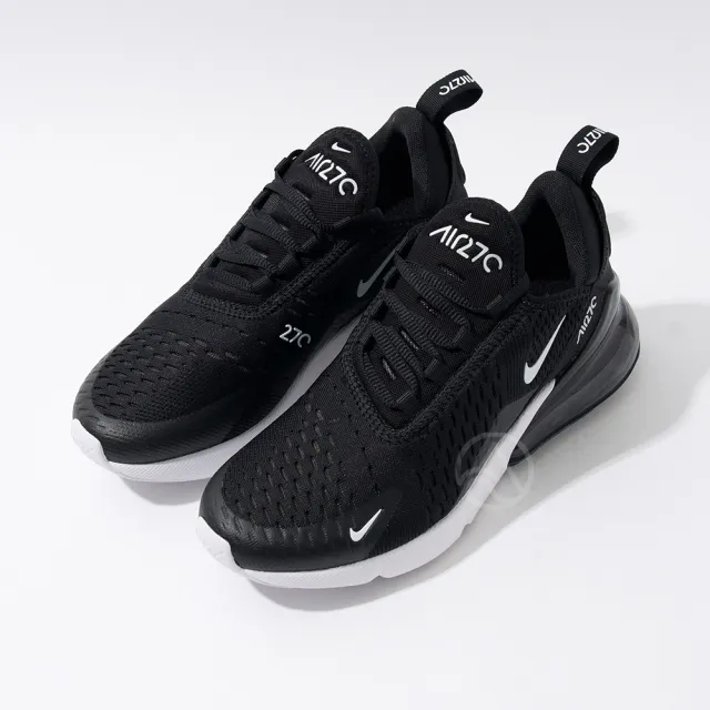 【NIKE 耐吉】Air Max 270 女鞋 黑白色 運動 休閒 慢跑鞋 低筒 襪套 氣墊 避震 球鞋 AH6789-001