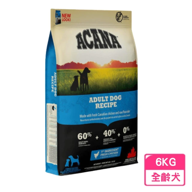 ACANA 無穀配方 潔牙成犬 放養雞肉/新鮮蔬果 6kg(狗糧/狗飼料/狗乾糧/成犬糧)