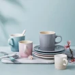 【Le Creuset】瓷器悠然恬靜系列英式馬克杯350ml - 4入組(蛋白霜/貝殼粉/海洋之花/迷霧灰)