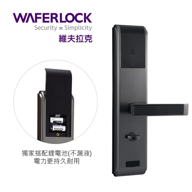 【WAFERLOCK維夫拉克】L396五合一指紋辨識智慧電子鎖(藍牙近端App+指紋+卡片+密碼+鑰匙)