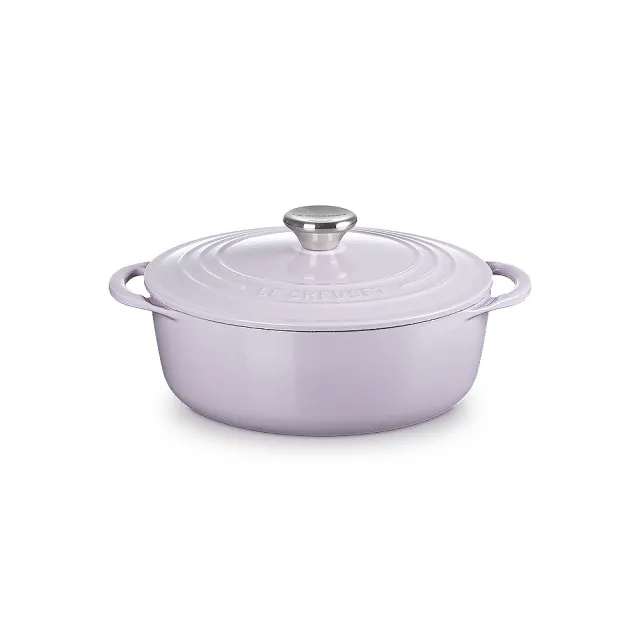 【Le Creuset】BIS琺瑯鑄鐵鍋圓鍋 22cm 薰衣草/藍色迷霧/棉花白/櫻桃紅(2.6L淺鍋 多色選一)