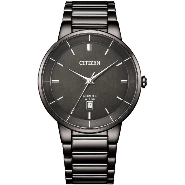 CITIZEN 星辰 GENT’S 簡約商務紳士腕錶 40MM 黑(BI5127-51H)