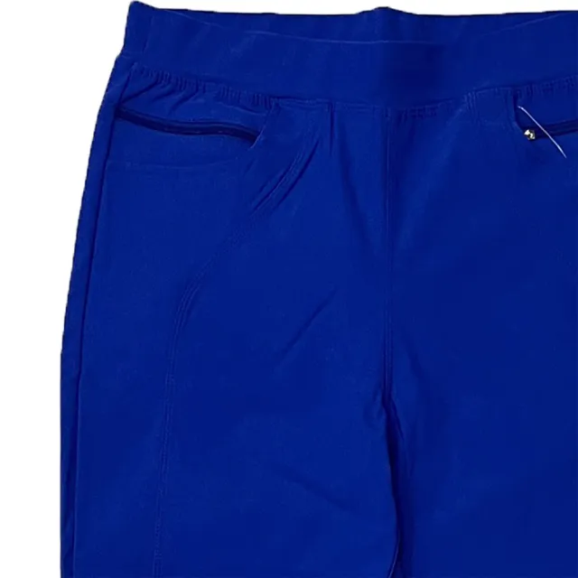 【YAKPAK】MIT高彈萊賽爾輕薄涼感美腿褲-藍色(雙口袋拉鍊)