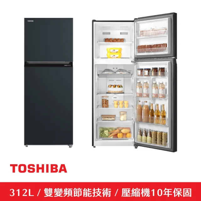 【TOSHIBA 東芝】312公升一級能效雙門變頻冰箱(GR-RT312WE-PMT（52E）)