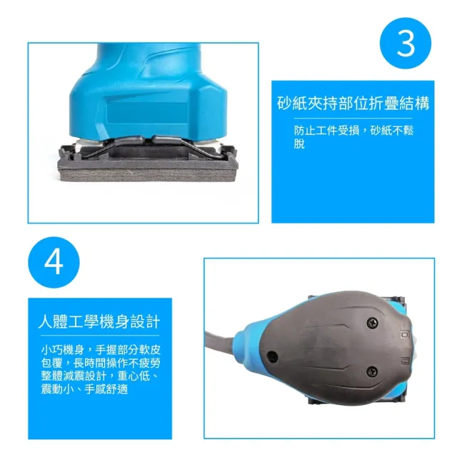 【Komori 森森機具】110V砂光機 黃/藍(電動砂紙機 散打 研磨機)