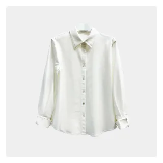 【EPISODE】經典百搭素色混亞麻長袖襯衫142301（白）