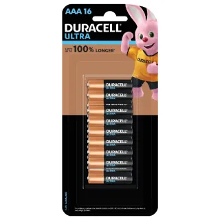 【DURACELL】金頂ULTRA超能量4號AAA 16入裝(電力更強 耐力更久)