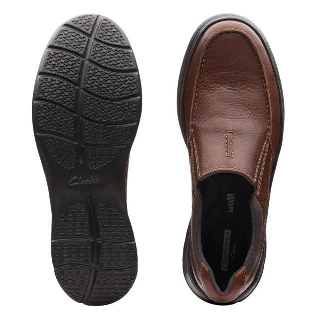 【Clarks】男鞋 Cotrell Free 全皮面寬楦套入式輕量便鞋 休閒鞋(CLM31566C)